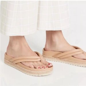 VINCE Forest Platfrom Size 8 Leather Sandal Tan Leather